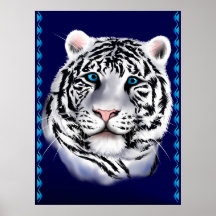 White Tiger Face Print