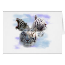 White Tigers Greeting Card