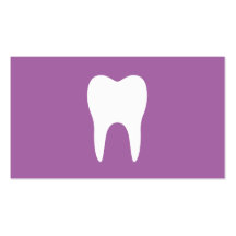 White tooth plum purple minimalist dentist dental business cards