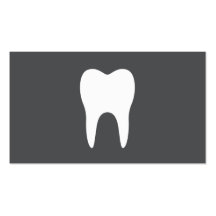 White tooth simple minimalistic dentist dental business cards