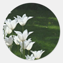 White tulip Wedding sticker