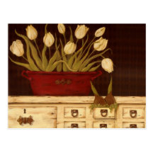 white tulips postcards