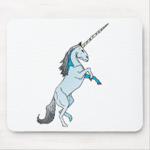 White Unicorn Mousepads