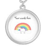 White unicorn on rainbow and clouds jewelry