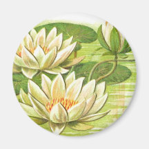 White Waterlilies Refrigerator Magnets