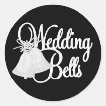 White Wedding Bell   Stickers
