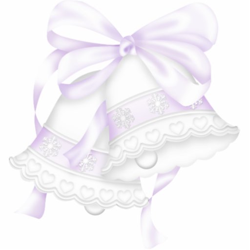 White Wedding Bells Lavender Ribbon 