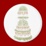 White Wedding Cake Magnet magnets