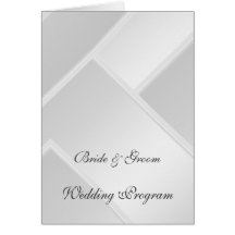 White Wedding Program Cards