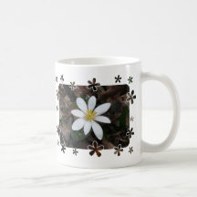 White wildflower coffee mugs