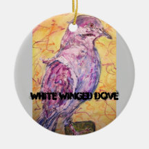 White-winged Dove art Christmas Tree Ornaments