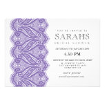White with Purple Lace Bridal Shower Party Invite invitations