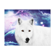 White wolf canvas prints
