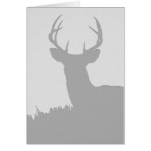 Whitetail Buck Silhouette Greeting Card