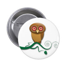 who me? says the owl pinback buttons