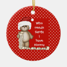 Who Needs Santa... Nonna Christmas Ornament