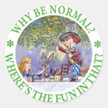 WHY BE NORMAL? ROUND STICKERS