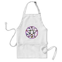 Wiccan Star and Butterflies Aprons