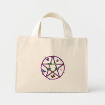Wiccan Star and Butterflies Canvas Bag