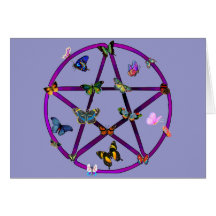 Wiccan Star and Butterflies Card