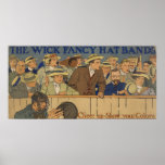 Wick Fancy Hat Bands Advertisement Poster