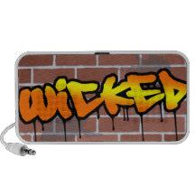 wicked graffiti brick wall ghetto design speakers