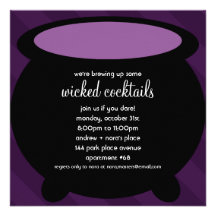 Wicked Witch's Cauldron Halloween Party Invitation