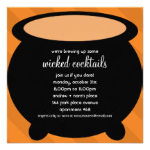 Wicked Witch's Cauldron Halloween Party Invitation