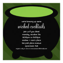 Wicked Witch's Cauldron Halloween Party Invitation