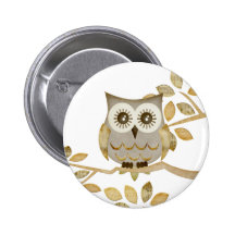 Wide Eyes Owl in Tree Pins
