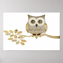 Wide Eyes Owl in Tree Poster