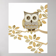 Wide Eyes Owl in Tree Poster