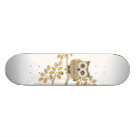 Wide Eyes Owl in Tree Skateboard