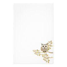 Wide Eyes Owl in Tree Stationery