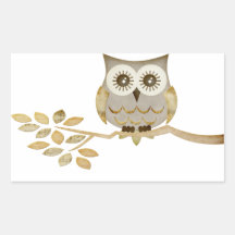 Wide Eyes Owl in Tree Sticker