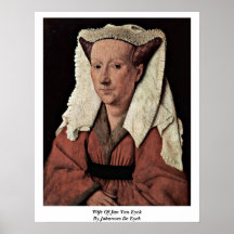 Wife Of Jan Van Eyck By Johannes De Eyck Posters