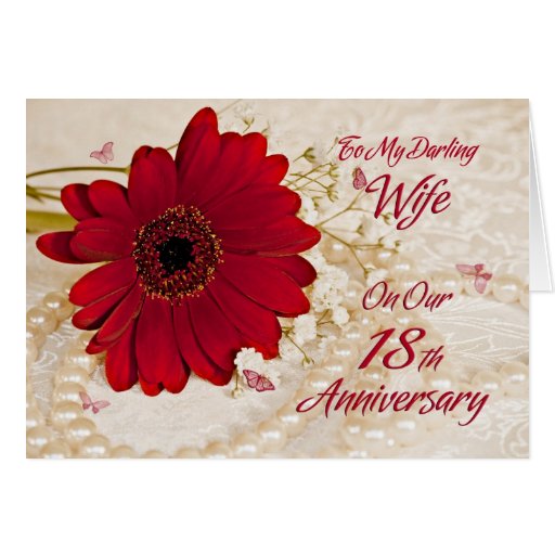 wife-on-18th-wedding-anniversary-a-daisy-flower-greeting-card-zazzle