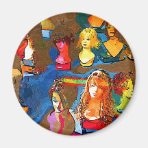 Wig Shop Fridge Magnets