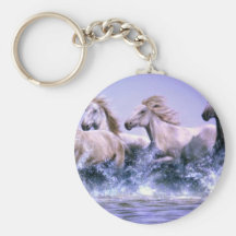 Wild and free, Camargue Horses Key Chain