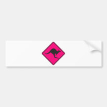 Wild Australian Kangaroo Marsupial Roo Silhouette Bumper Sticker