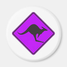 Wild Australian Kangaroo Marsupial Roo Silhouette Magnets