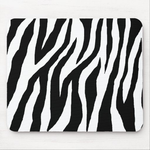 Wild Black & White Zebra Mouse Mats