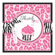 Wild Cupcake CP TY Square Invitations