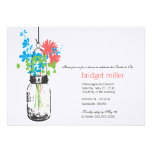 Wild flowers & Mason Jar Bridal Shower Custom Invites