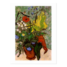Wild Flowers, Thistles in Vase, Vincent van Gogh Post Cards
