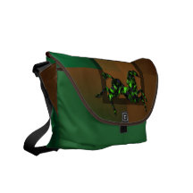 Wild Horses #23 Emerald Messenger Bags
