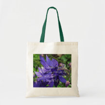Wild iris blooming flower quote totebag