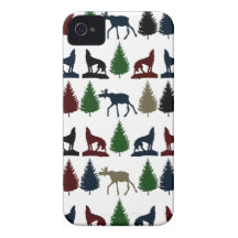 Wild Moose Wolf Wilderness Mountain Cabin Rustic iPhone 4 Case-Mate Cases