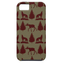 Wild Moose Wolf Wilderness Mountain Cabin Rustic iPhone 5 Case