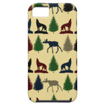 Wild Moose Wolf Wilderness Mountain Cabin Rustic iPhone 5 Case